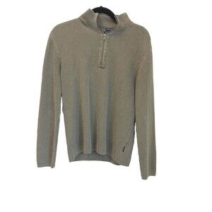 American Eagle Men’s Sz S 1/4 Zip Pullover Ribbed Sweater Vintage Slim Fit Green